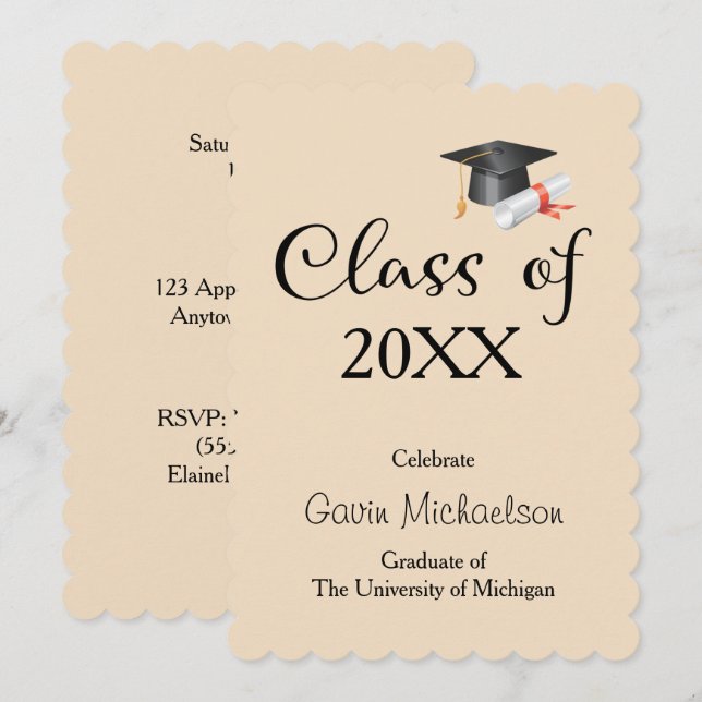 Class of Your Year Custom  Invitation (Front/Back)