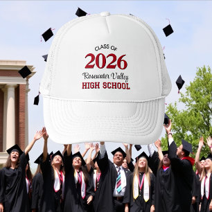 Class of YY School Colours Red Black Trucker Hat