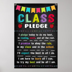 Class pledge Classroom Poster