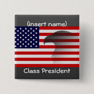 class president 15 cm square badge