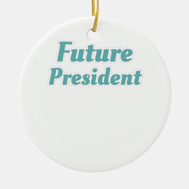 Class President Student Gift Future President Gift Ceramic Tree Decoration (Front)