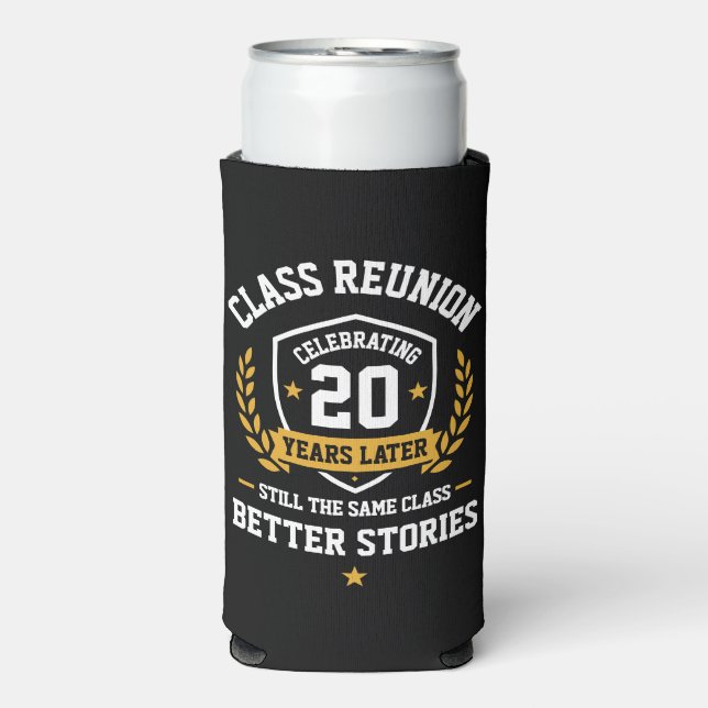 Class Reunion 20 Year Black Slim Can Cooler Favour (Seltzer Front)