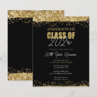 Class Reunion Black and Gold Glitter