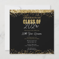 Class Reunion Black and Gold Glitter