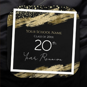Class Reunion Black and Gold Napkin