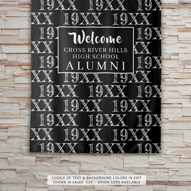 Class Reunion Black Class Year Photo Prop Backdrop Tapestry (Creator Uploaded)