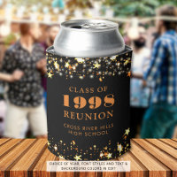 Class Reunion Black Orange Gold Stars Personalised
