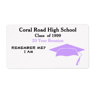 Class Reunion Black Violet Paper Name Tag
