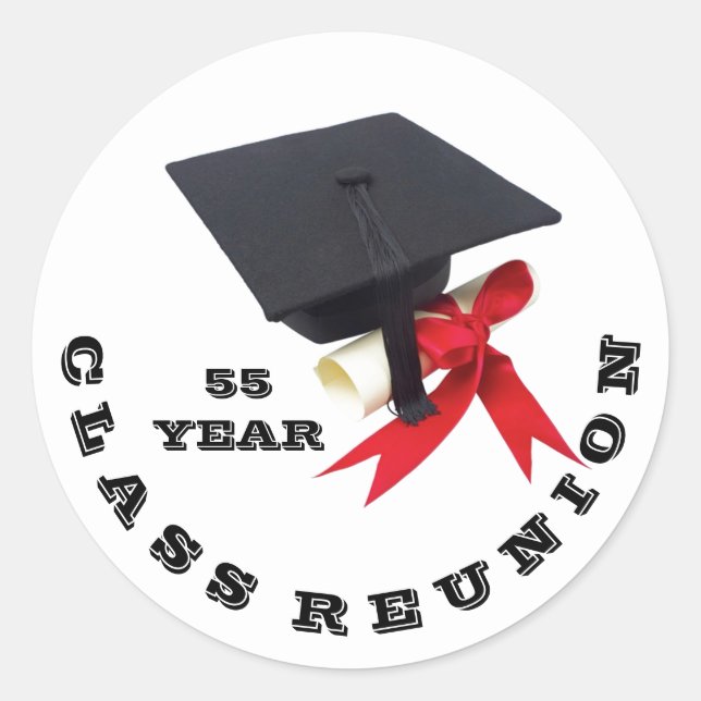 Class Reunion by Janz 55 Year Classic Round Sticker (Front)