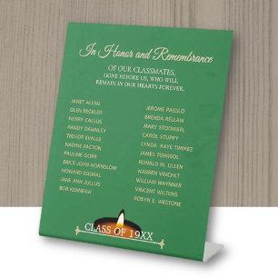 Class Reunion Classmate Memorial Tribute Pedestal Sign