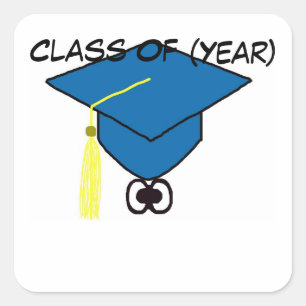 Class Reunion Graduation Cap Stickers, Name Tags