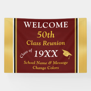 Class Reunion Ideas 50 Years, CHANGE YEAR, COLORS, Banner