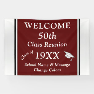 Class Reunion Ideas 50 Years, CHANGE YEAR, COLORS, Banner