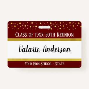 Class Reunion Keepsake Identification ID Badge