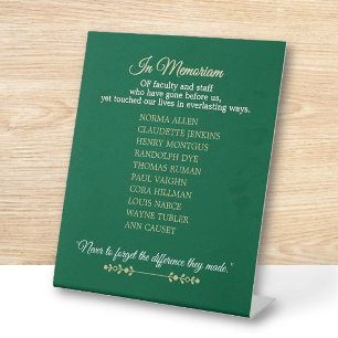 Class Reunion Memorial Staff Tribute Pedestal Sign