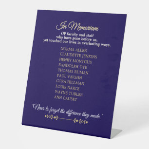Class Reunion Memorial Staff Tribute Pedestal Sign