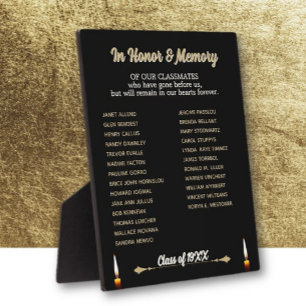Class Reunion Memorial Tribute tabletop Plaque