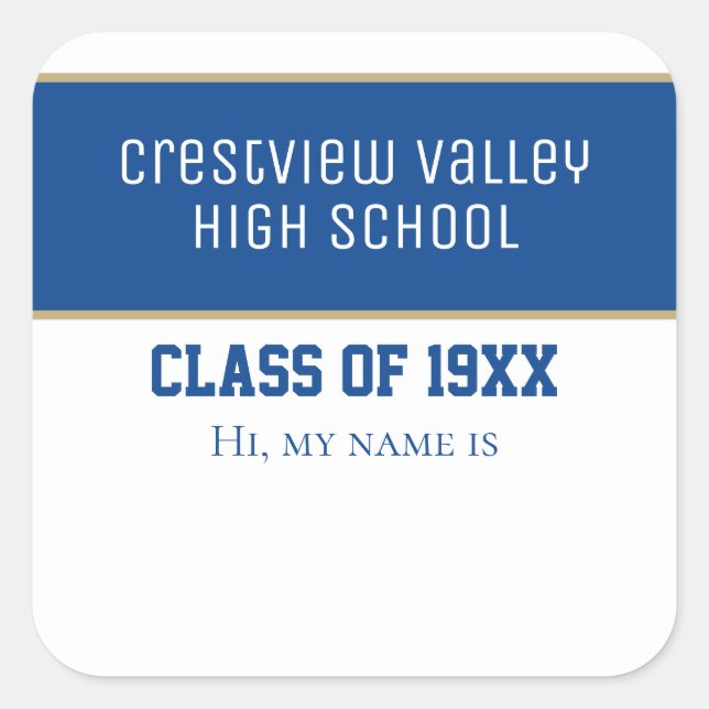 Class Reunion name stickers (Front)