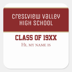 Class Reunion name stickers