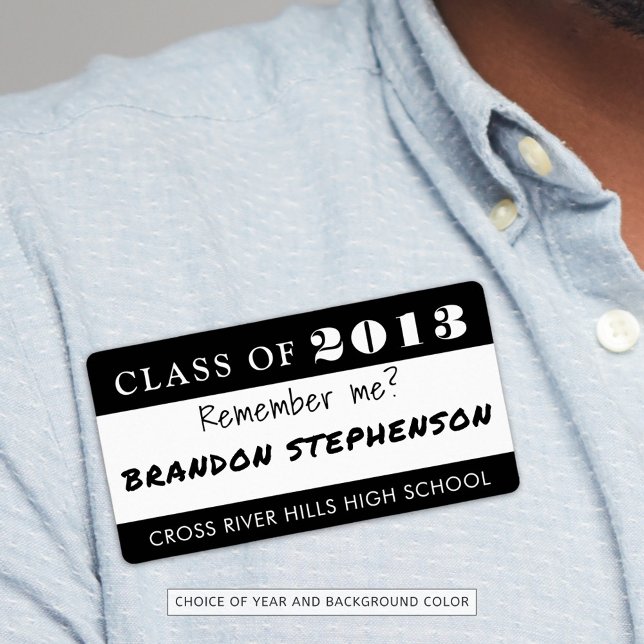 Class Reunion Name Tag Remember Me Custom Colour (Creator Uploaded)