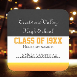 Class reunion name tag stickers!
