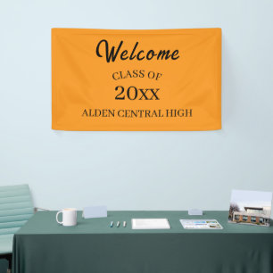 Class Reunion Orange and Black Welcome Banner