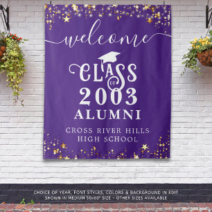Class Reunion Purple Welcome Class Year Alumni Tapestry