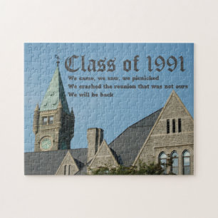 Class Reunion Rooftops of Bryn Mawr Taylor Hall Jigsaw Puzzle