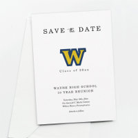 Class Reunion Save the Date Card with Logo