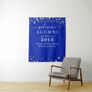 Class Reunion Welcome Alumni Royal Silver Stars Tapestry