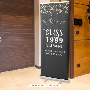 Class Reunion Welcome Class Year Alumni Streamers Retractable Banner