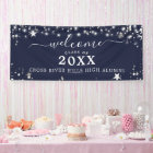 Class Reunion Welcome Navy Blue Silver Stars