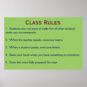 Class Rules Poster