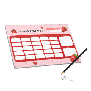 Class schedule notepad