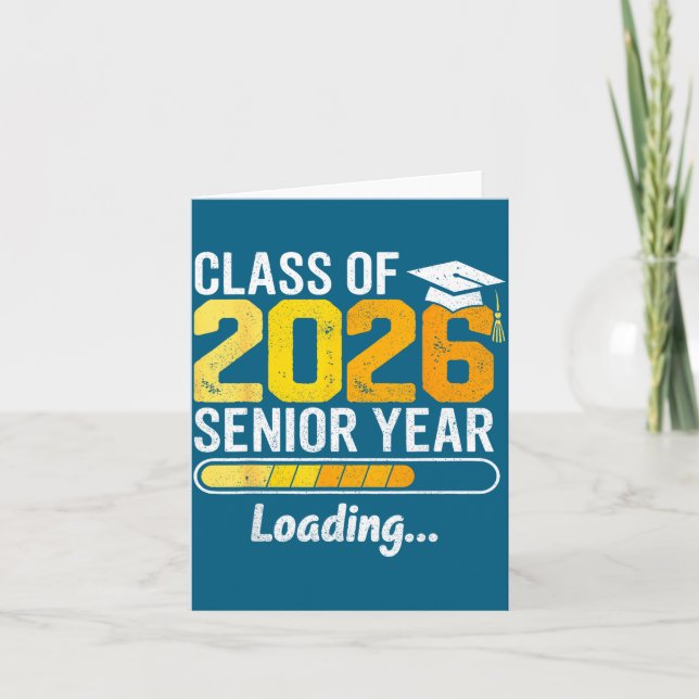 Class Senior Loading Senior Graduation Illustratio Card (Front)