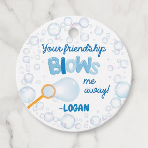 Class Valentines Bubble Favours Favour Tags