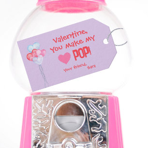 Class Valentine's "You Make My Heart Pop!" Gift Tags