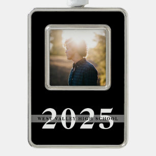 Class Year & School   Graduation Photo Silver Plated Framed Ornament