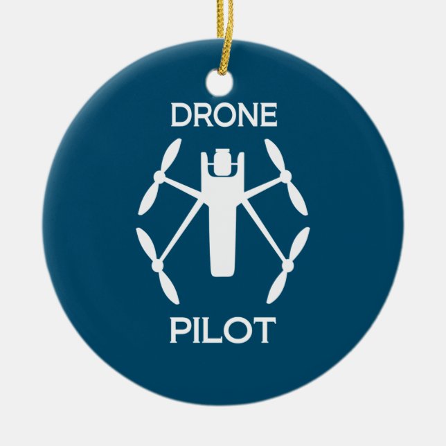 Classes Drone Pilot Ceramic Tree Decoration (Front)
