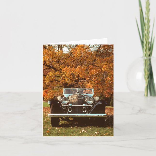 Classic 1928 Mercedes Benz Super Sport Card (Front)