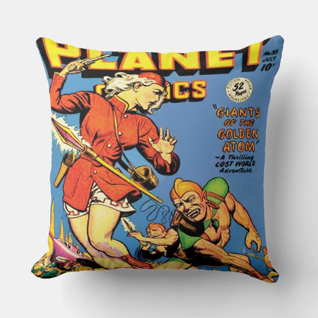 CLASSIC 1940's SCI FI COMICS DESIGN Cushion (Front)