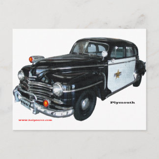 Classic_1947_Plymouth_Police_Car_Texturized Postcard