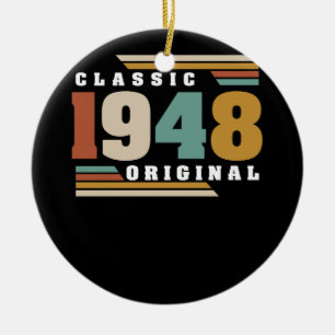 Classic 1948 Original 74th Birthday 74 Year Old Ceramic Tree Decoration