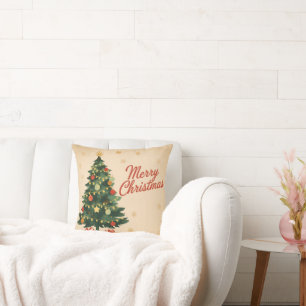 Classic 1950s Merry Christmas  Cushion