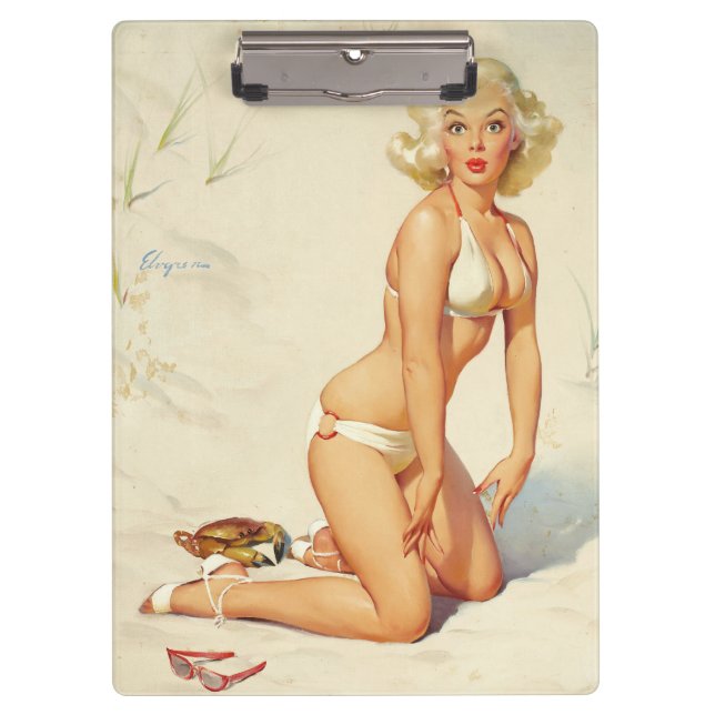 Classic 1950s Vintage Pin Up Girl- Bikini Clipboard (Front)