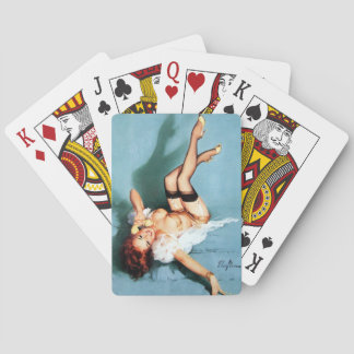 Classic 1950s Vintage Pin Up Girl-On The P Playing Cards