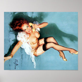 Classic 1950s Vintage Pin Up Girl-On The P Poster