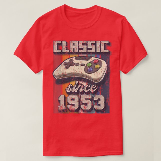 Classic 1953 69th Birthday Retro Video Game Contro T-Shirt (Design Front)