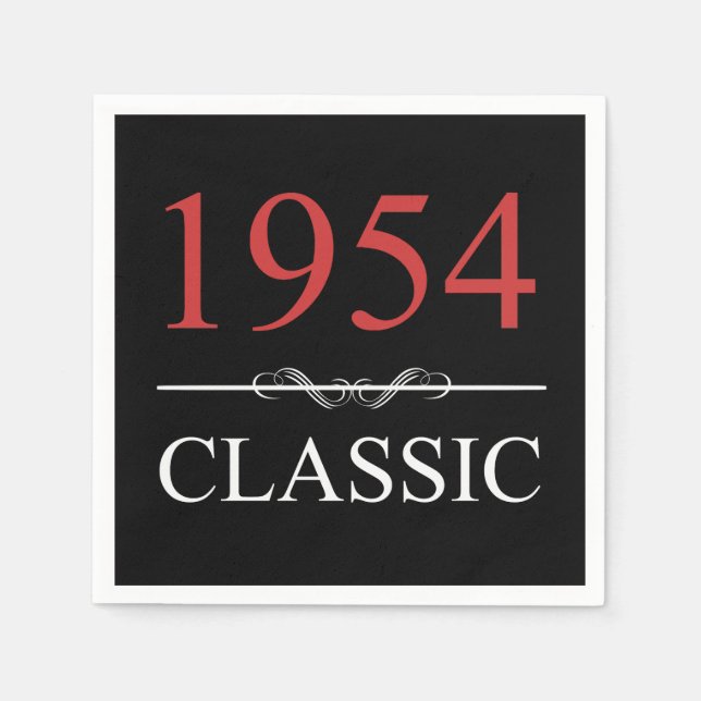 Classic 1954 70th Birthday Napkin (Front)