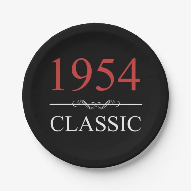 Classic 1954 70th Birthday Paper Plate (Front)